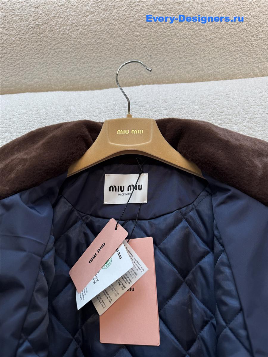Miu Miu Navy Technical Gazar Blouson Jacket