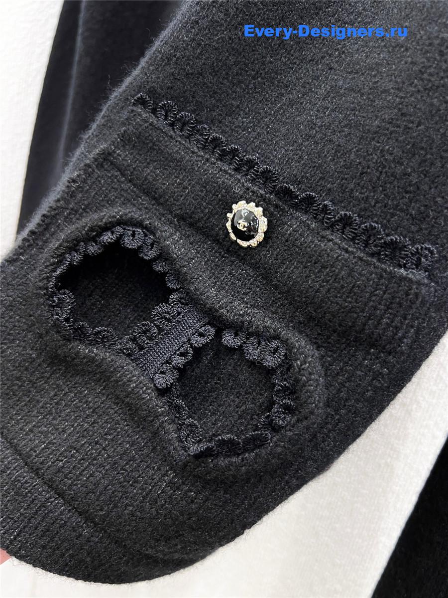 Ch**el black bow knit cardigan