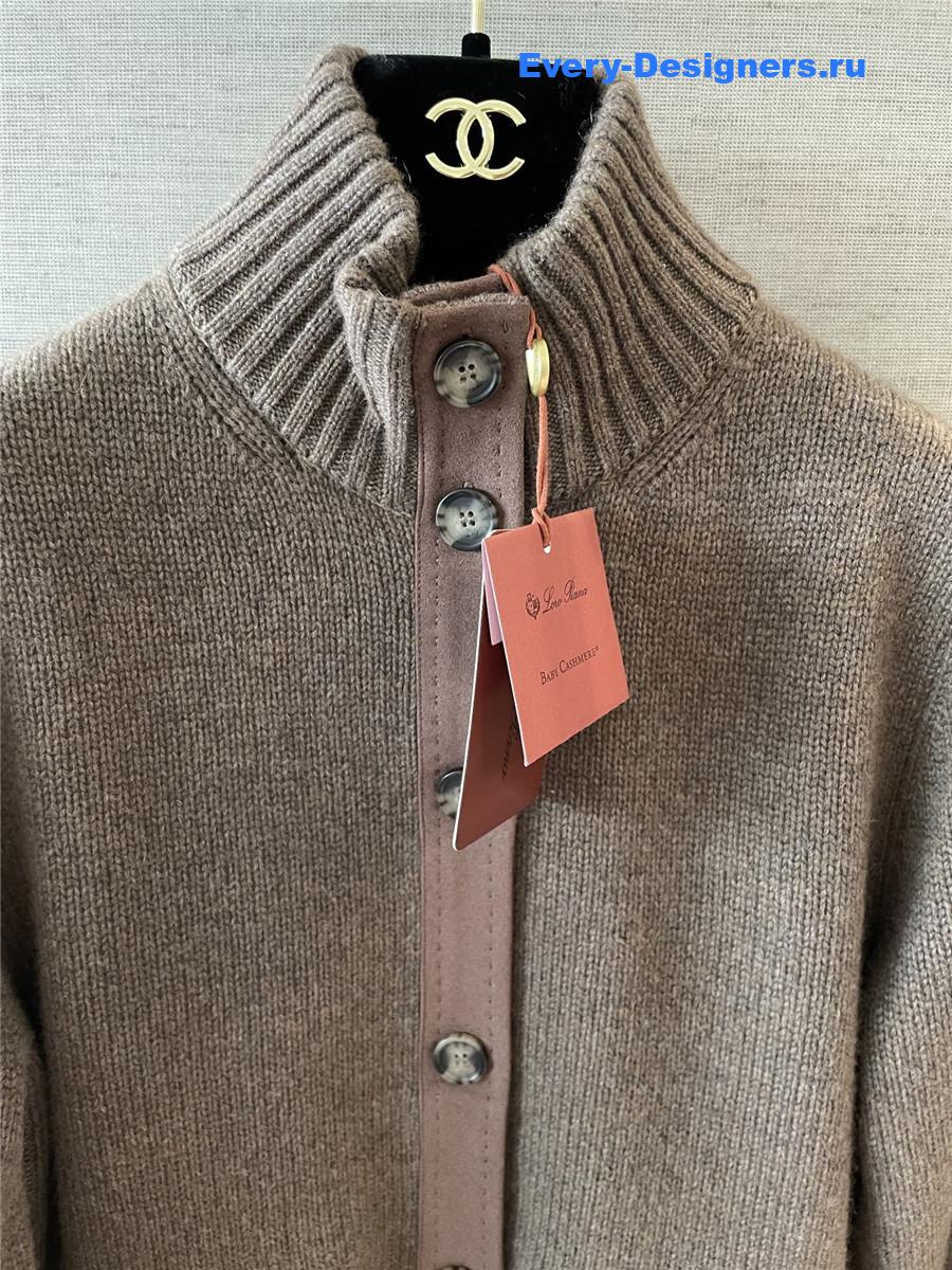 L0r0 P1ana parksville suede-trimmed cashmere cardigan