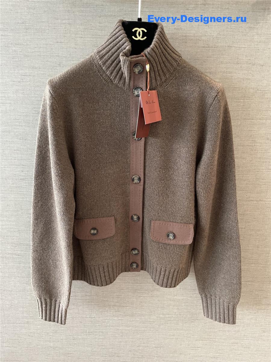 L0r0 P1ana parksville suede-trimmed cashmere cardigan