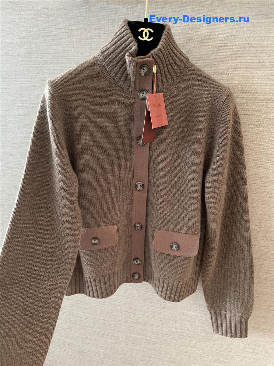 L0r0 P1ana parksville suede-trimmed cashmere cardigan