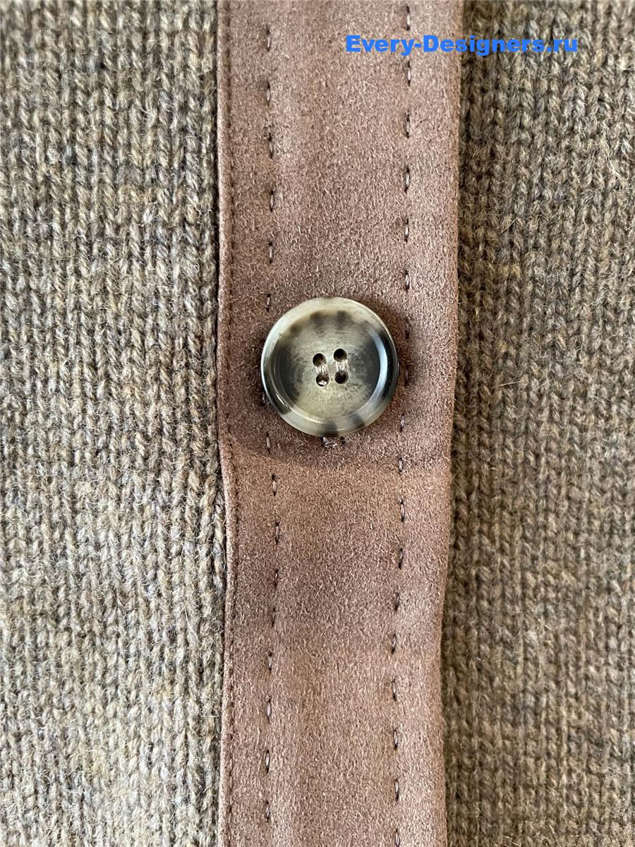 L0r0 P1ana parksville suede-trimmed cashmere cardigan