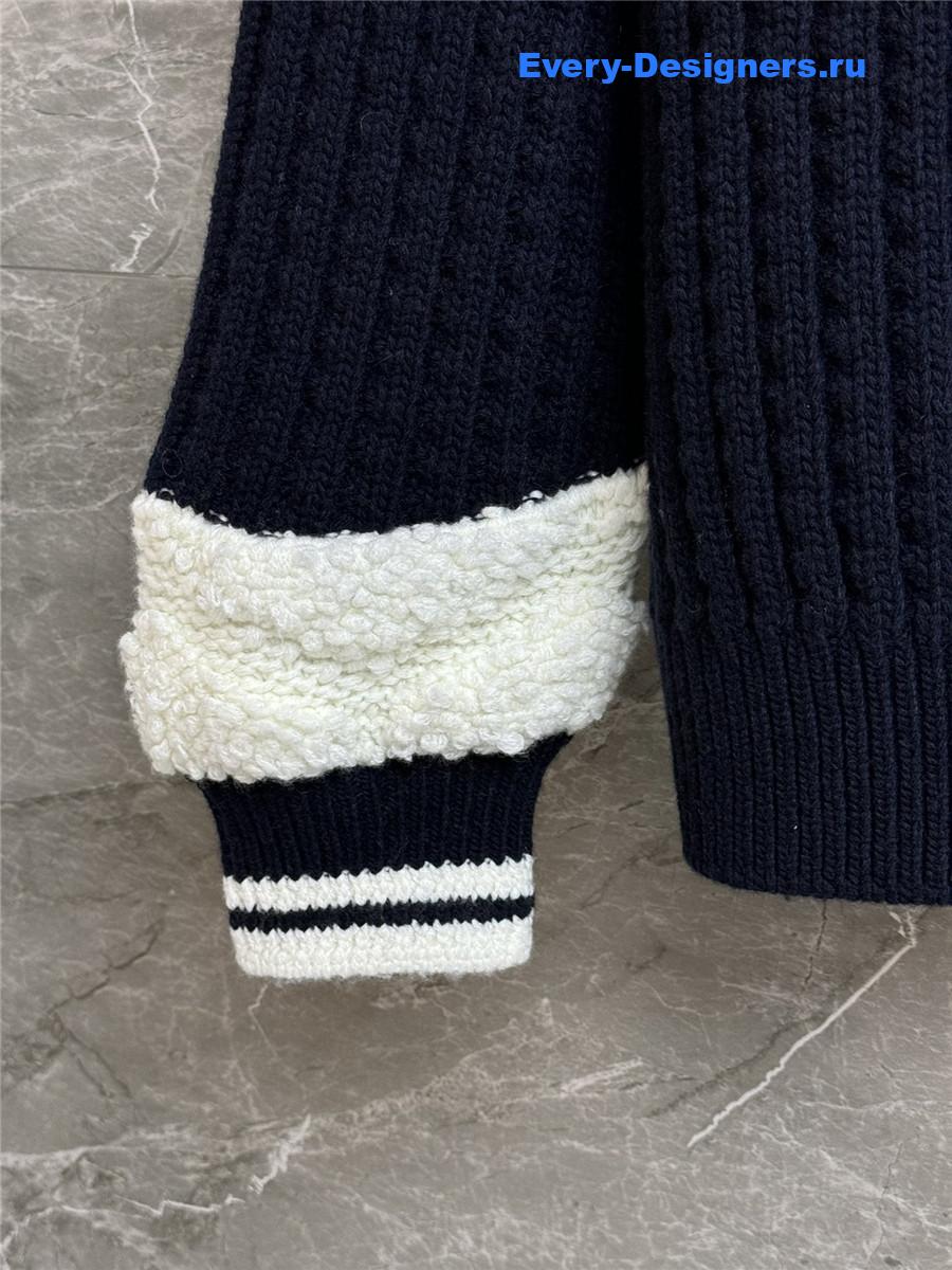 Ch**el navy blue v-neck sweater