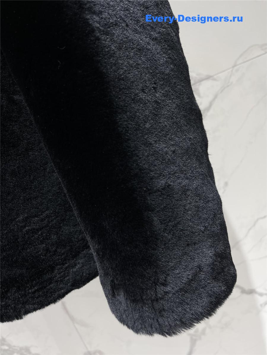 Balmain Black Faux Fur Jacket