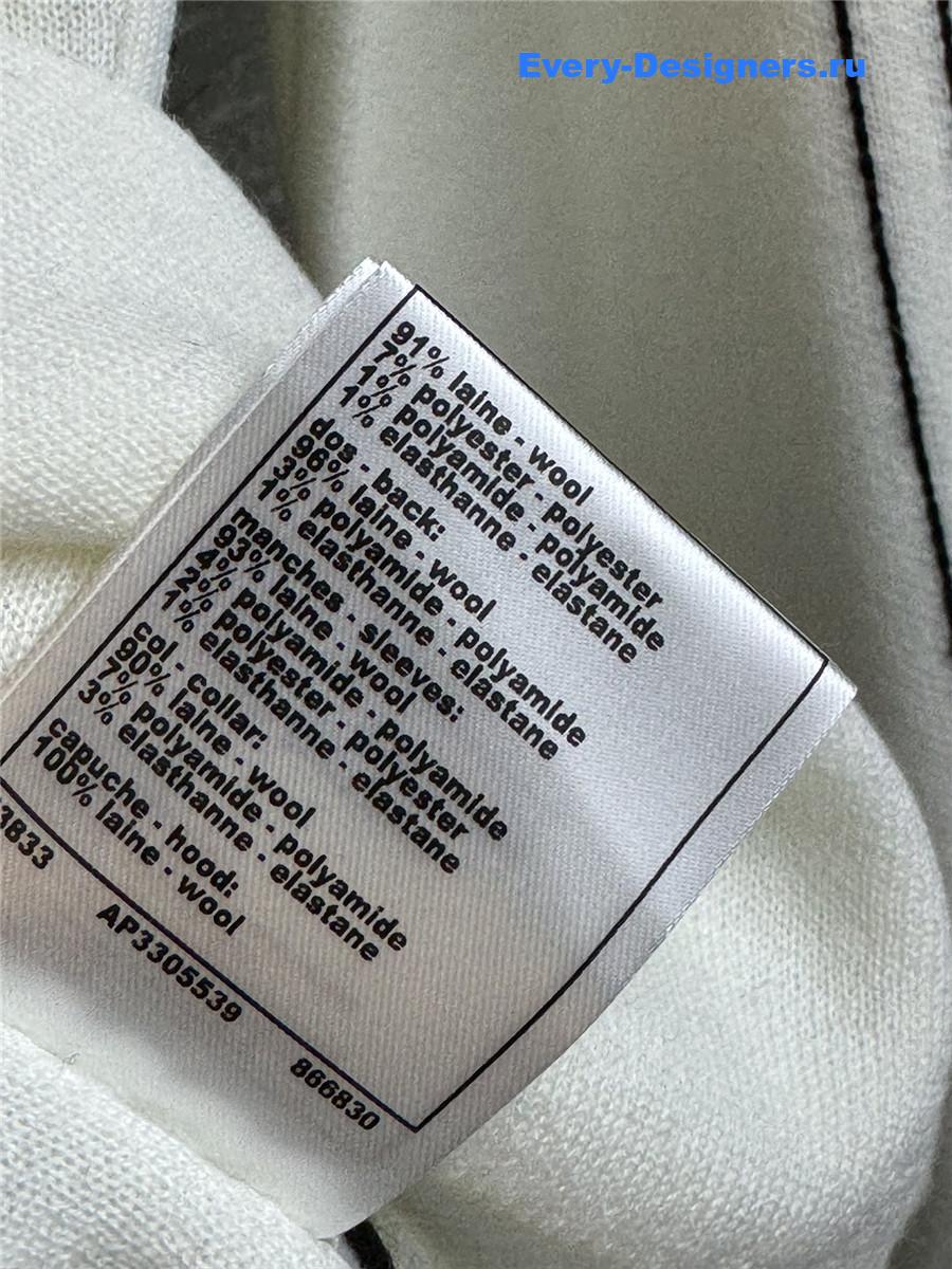 Ch**el logo white turtleneck sweater