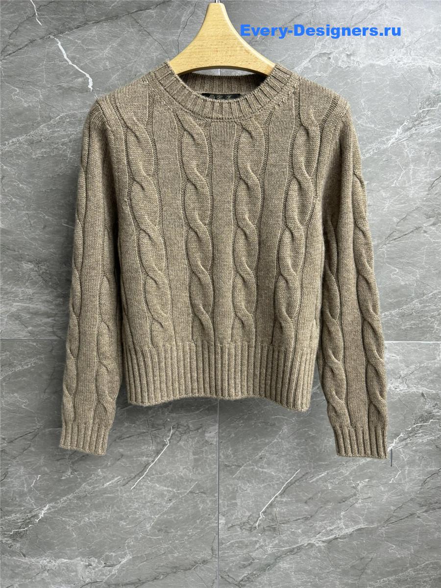 L0r0 P1ana round neck cashmere pullover sweater