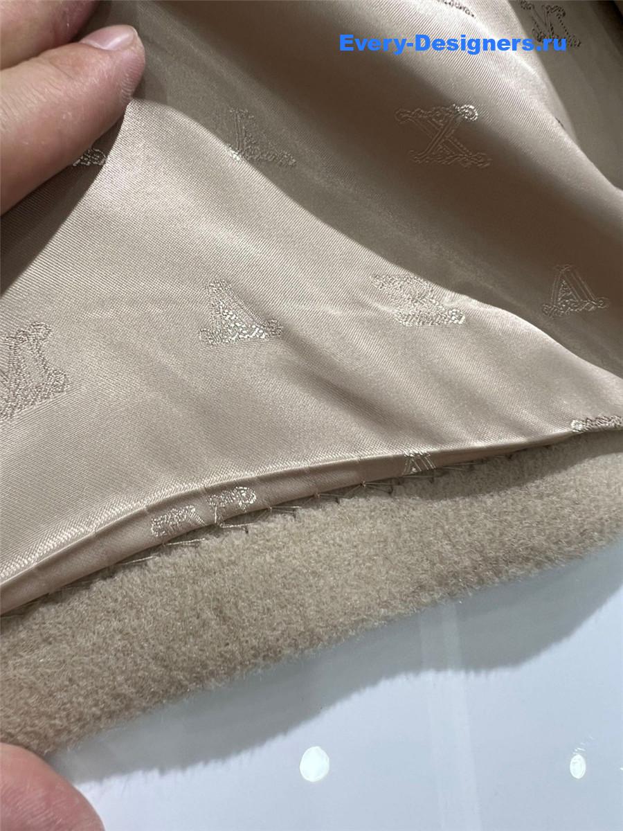 Max Mara Beige Rebus Wool Double-Breasted Short Coat