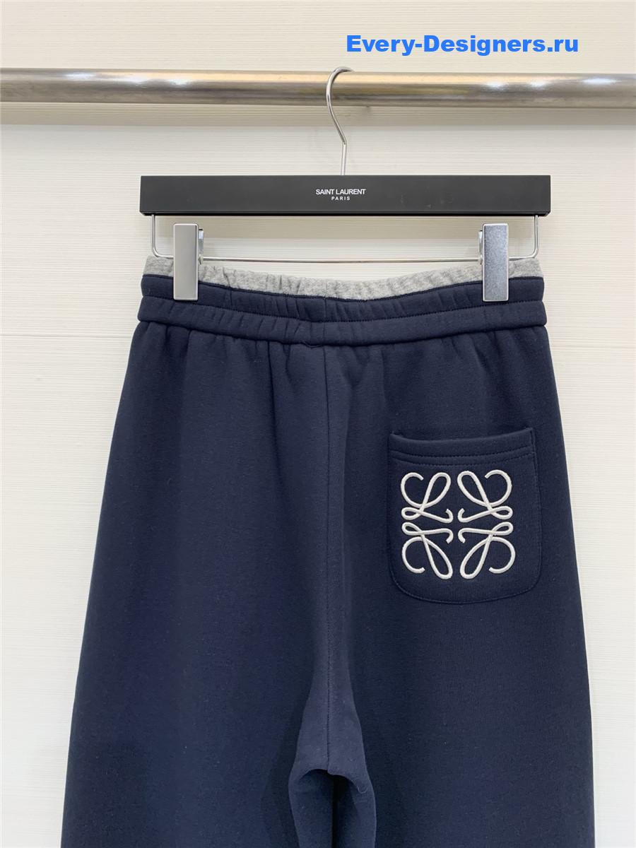 L0ew* anagram navy cotton jogging pants