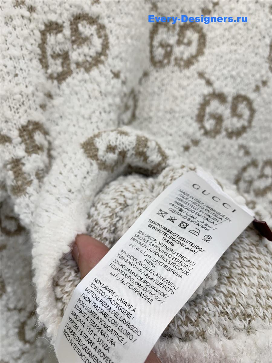 Gvc*1 gg white knit short polo shirt