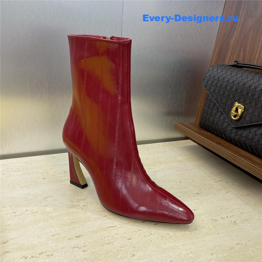 F**di red pointed-toe ankle boots