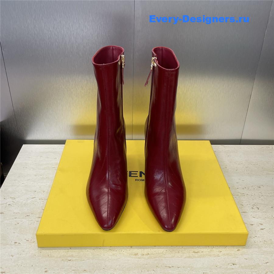 F**di red pointed-toe ankle boots
