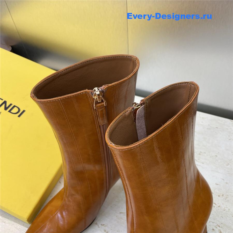 F**di brown pointed-toe ankle boots