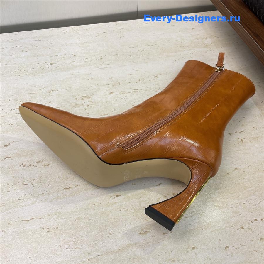 F**di brown pointed-toe ankle boots