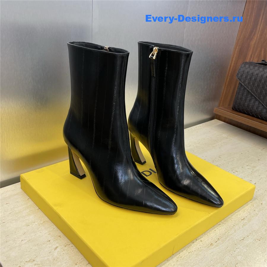 F**di black pointed-toe ankle boots