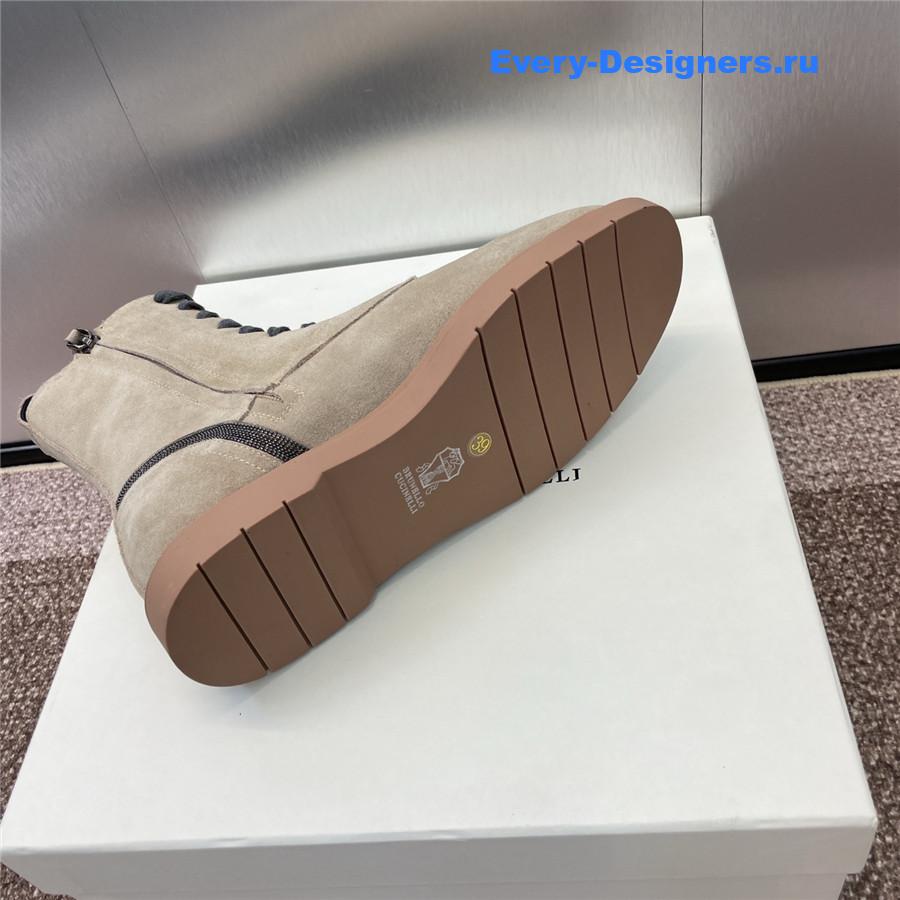 BC Grey Suede Monili Lace-Up Boots