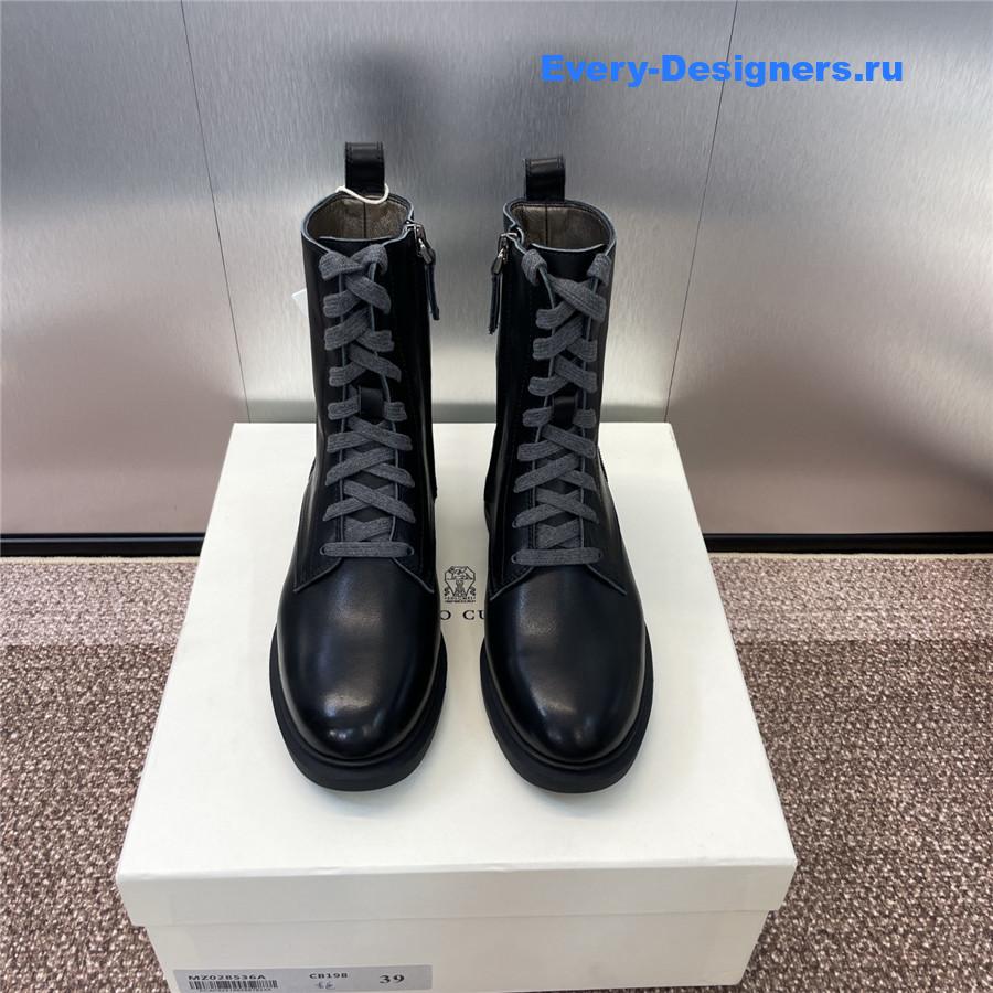 BC Black Leather Monili Lace-Up Boots