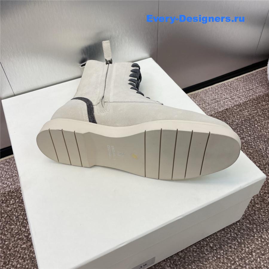 BC White Suede Monili Lace-Up Boots