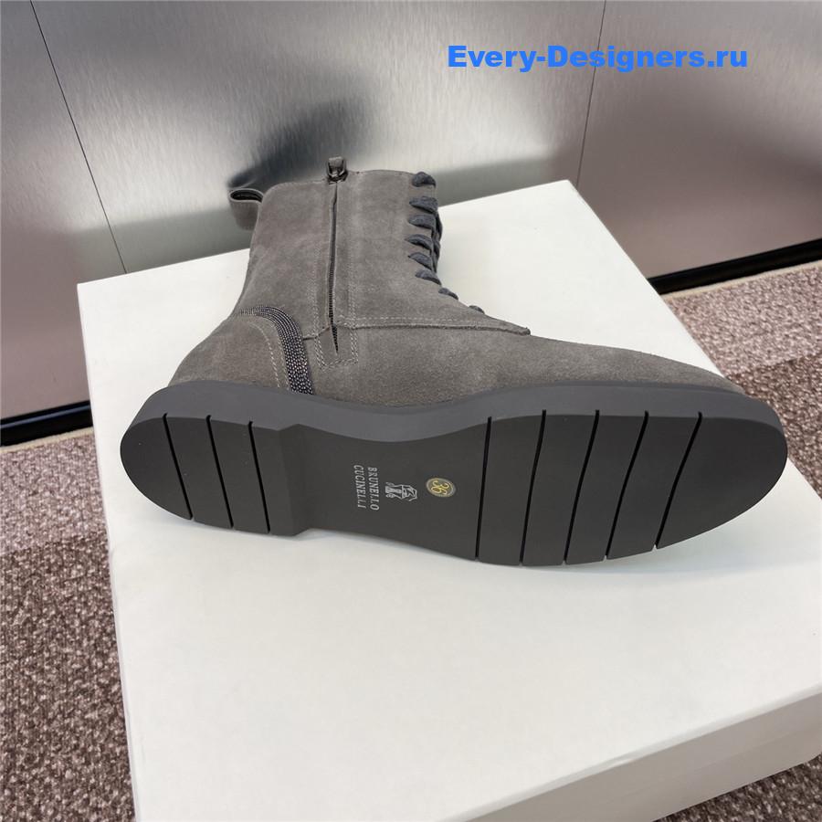 BC Dark Gray Suede Monili Lace-Up Boots