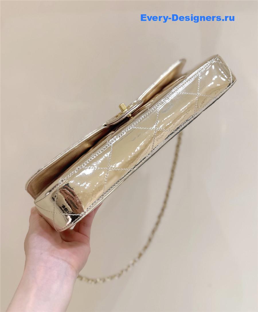 Ch**el gold top handle large flap bag