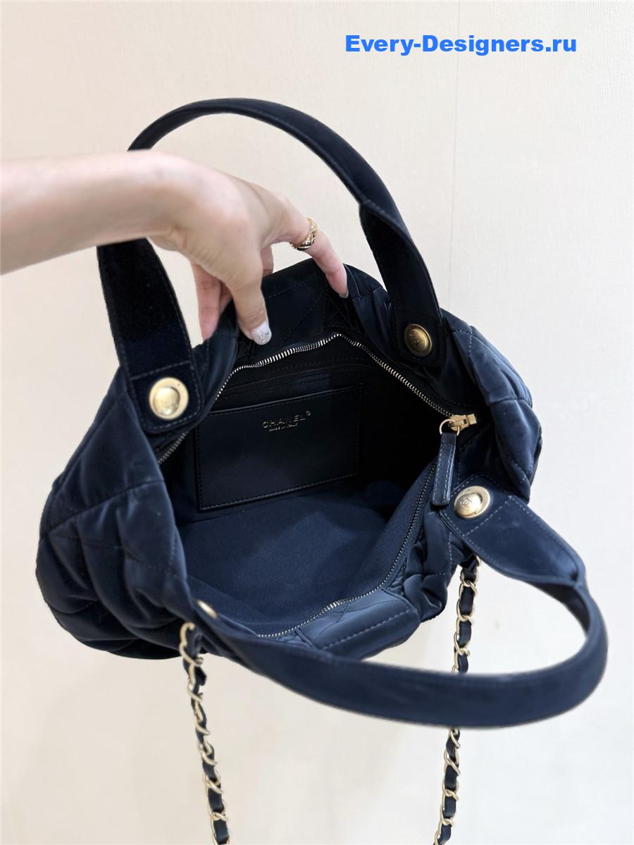 Ch**el 25k black velvet bow handbag