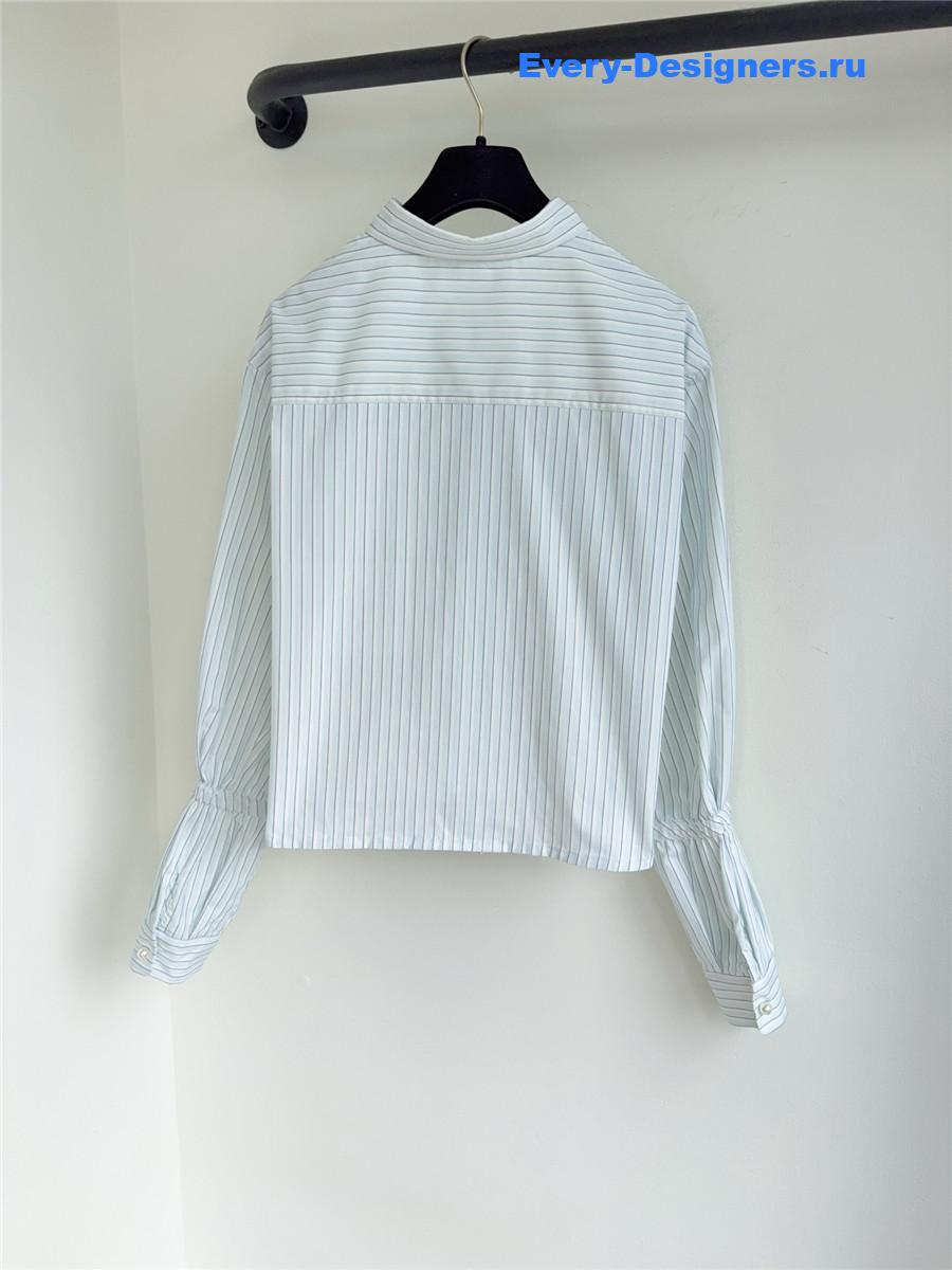 Ch**el striped poplin cropped shirt
