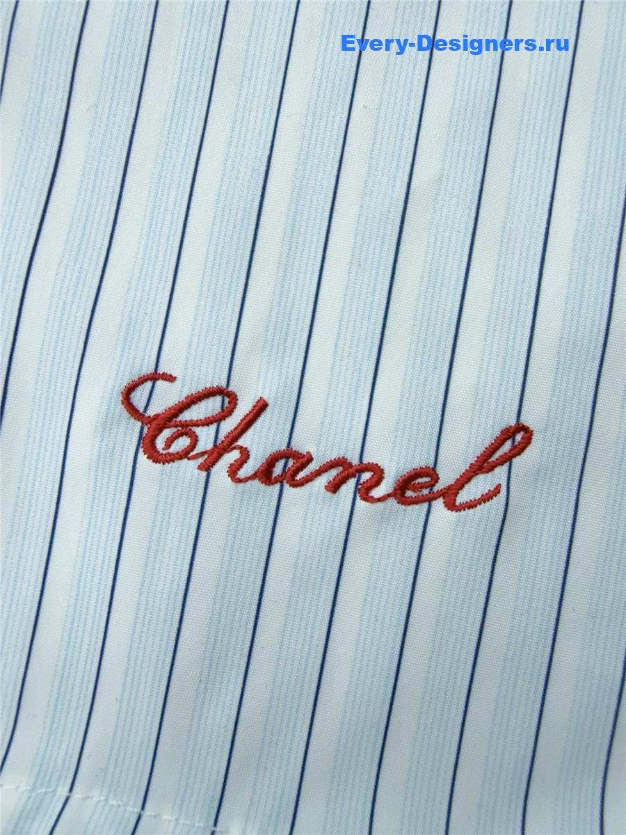 Ch**el striped poplin cropped shirt