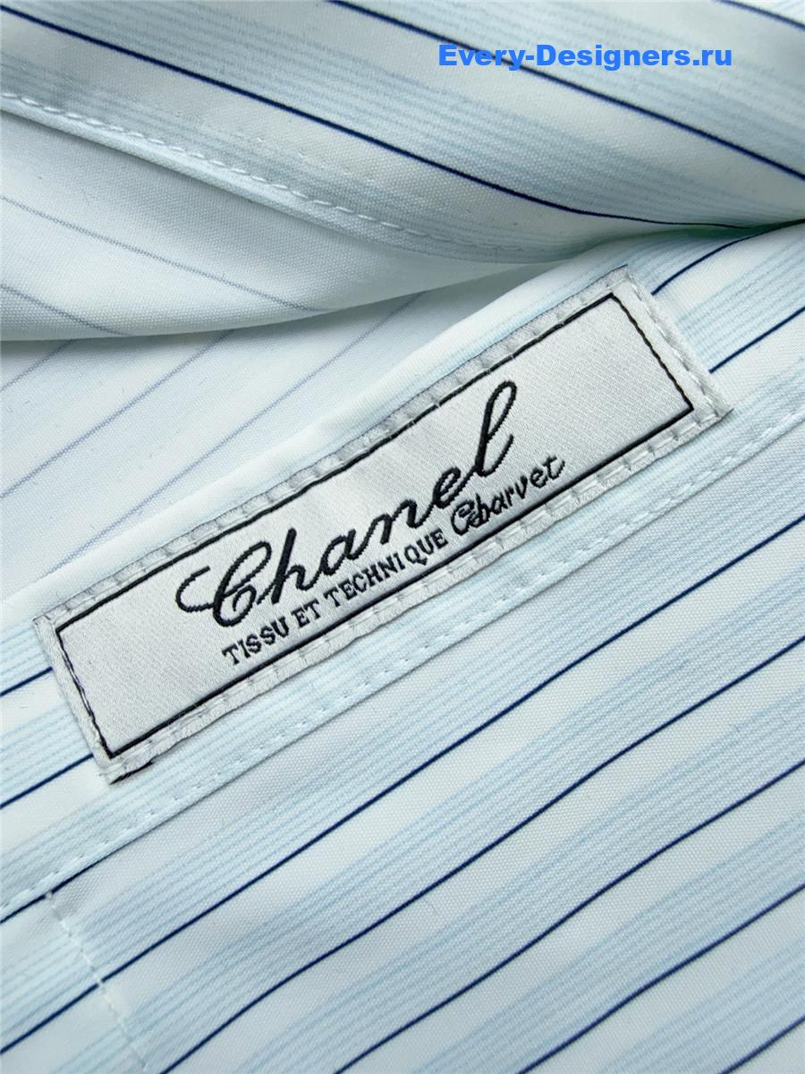 Ch**el striped poplin cropped shirt