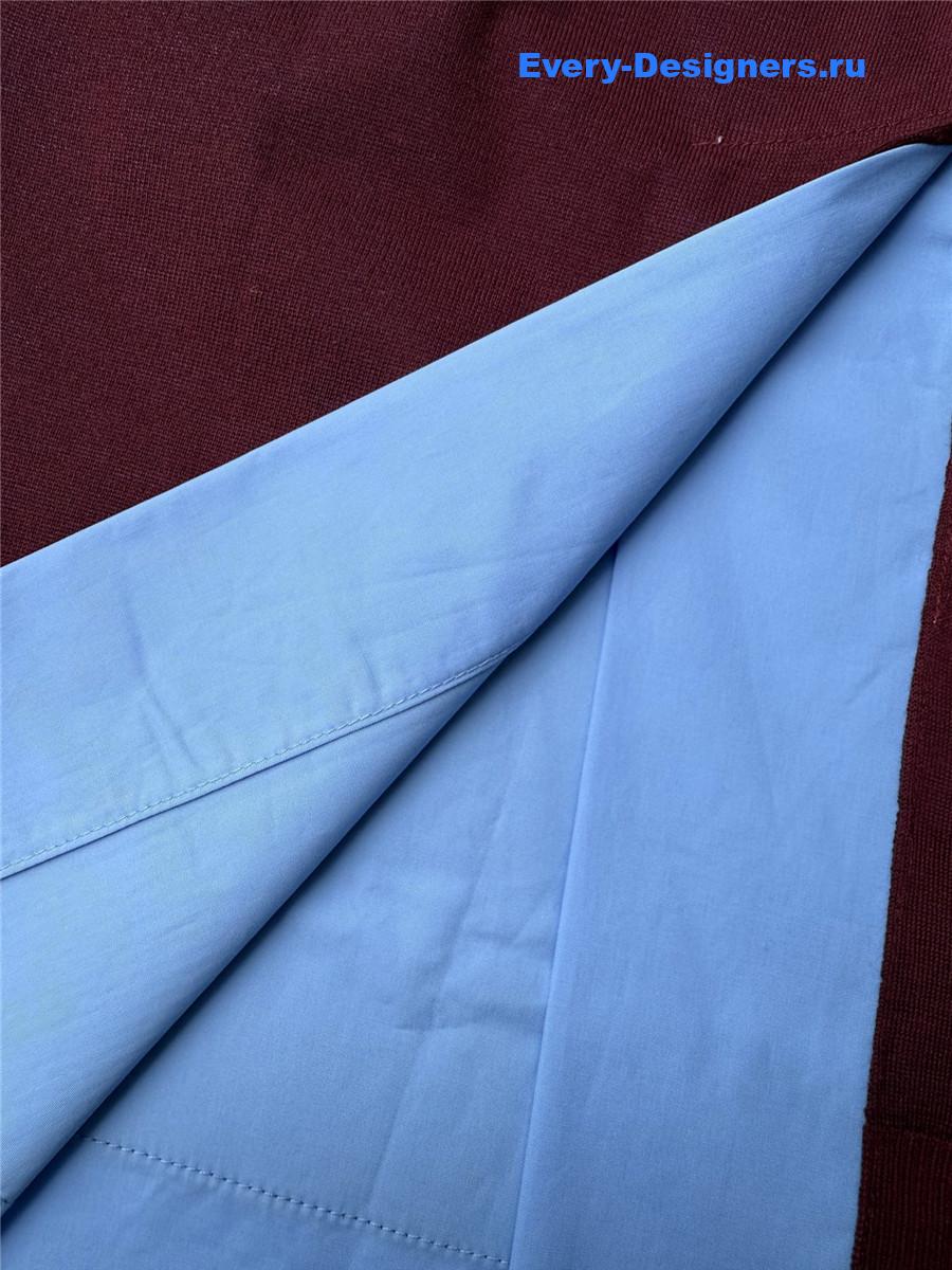 Miu Miu Burgundy/Periwinkle Cashmere And Poplin Skirt