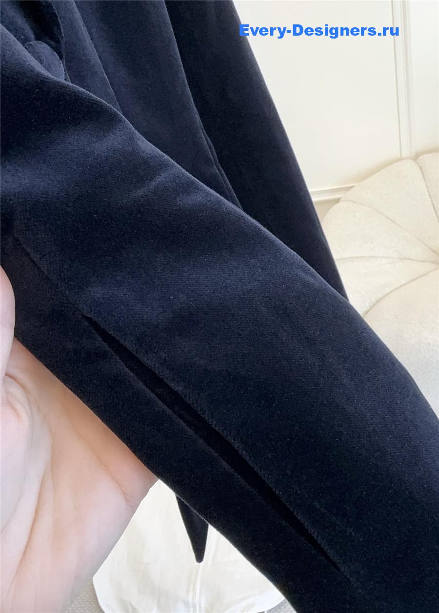 D10r black cotton velvet fitted jacket