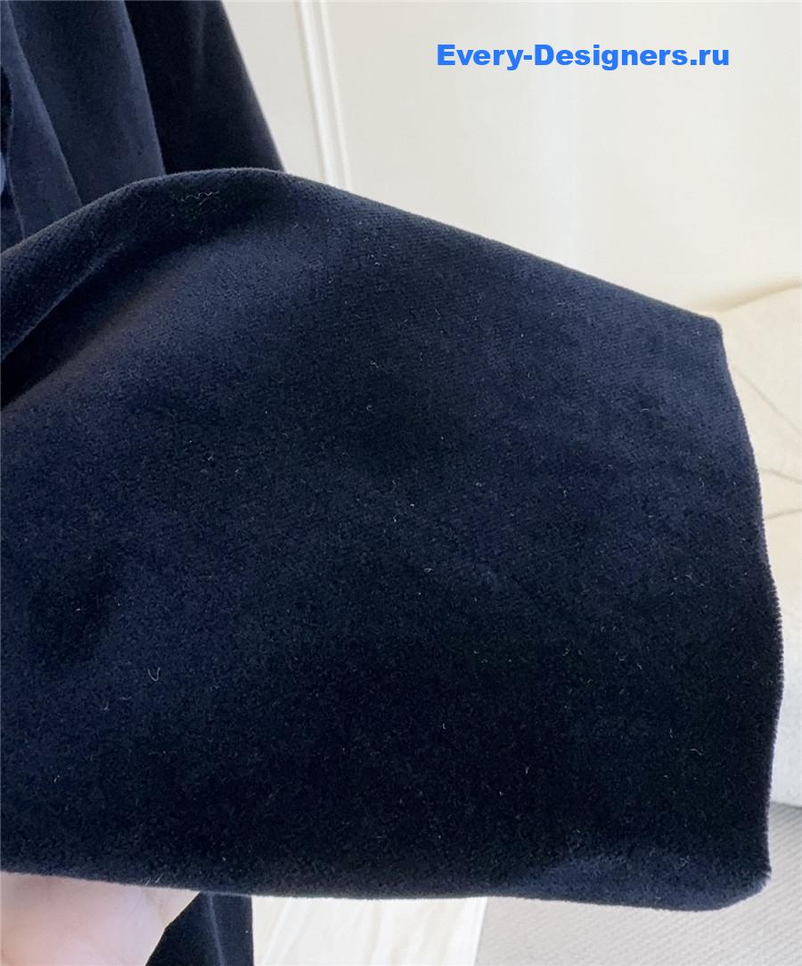 D10r black cotton velvet fitted jacket