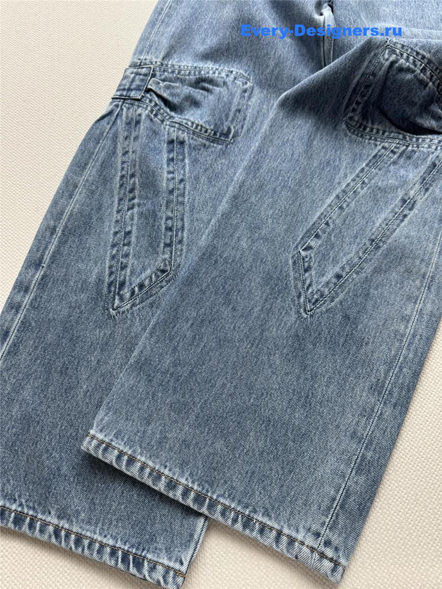 Ch**el light blue washed denim cargo pants