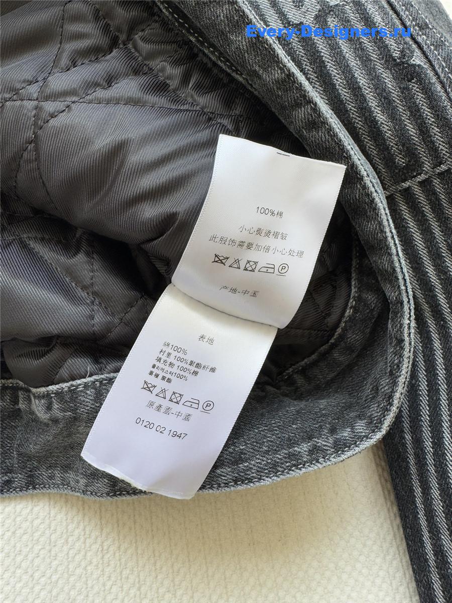 D10r grey shearling denim puffer jacket