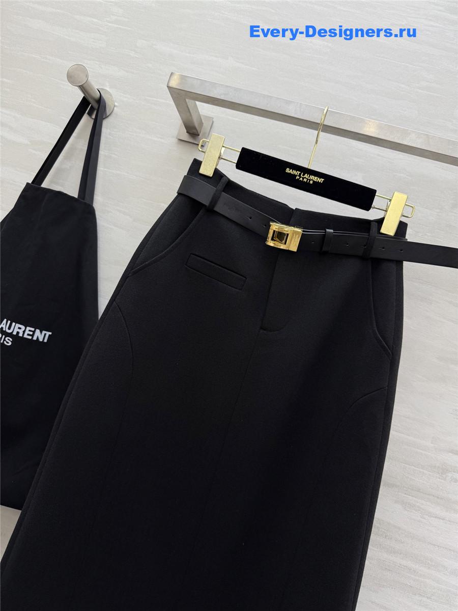 Sa1nt Lau*nt high rise plain midi skirt