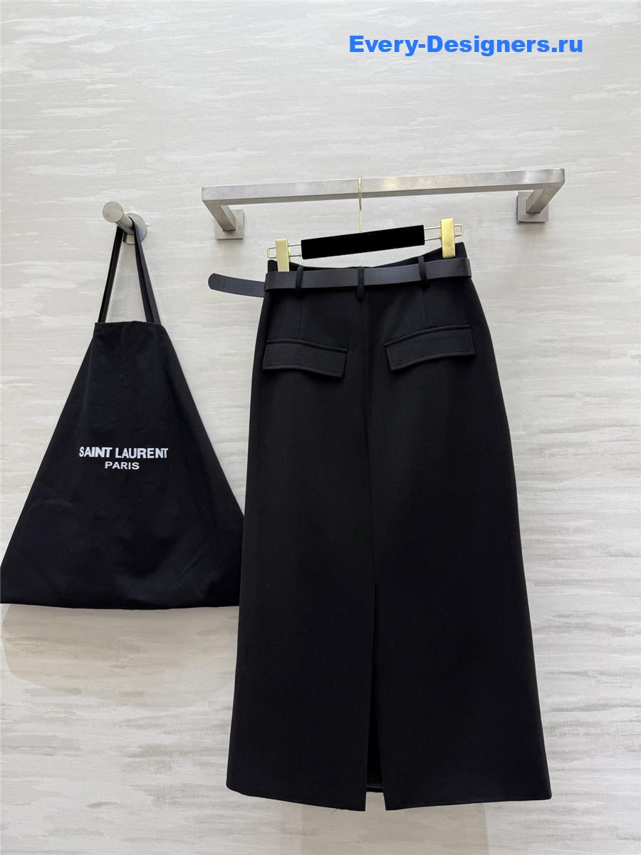 Sa1nt Lau*nt high rise plain midi skirt