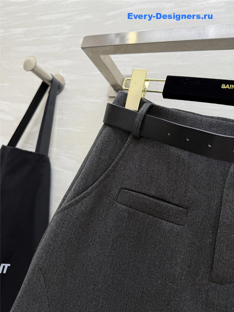 Sa1nt Lau*nt grey high rise plain midi skirt