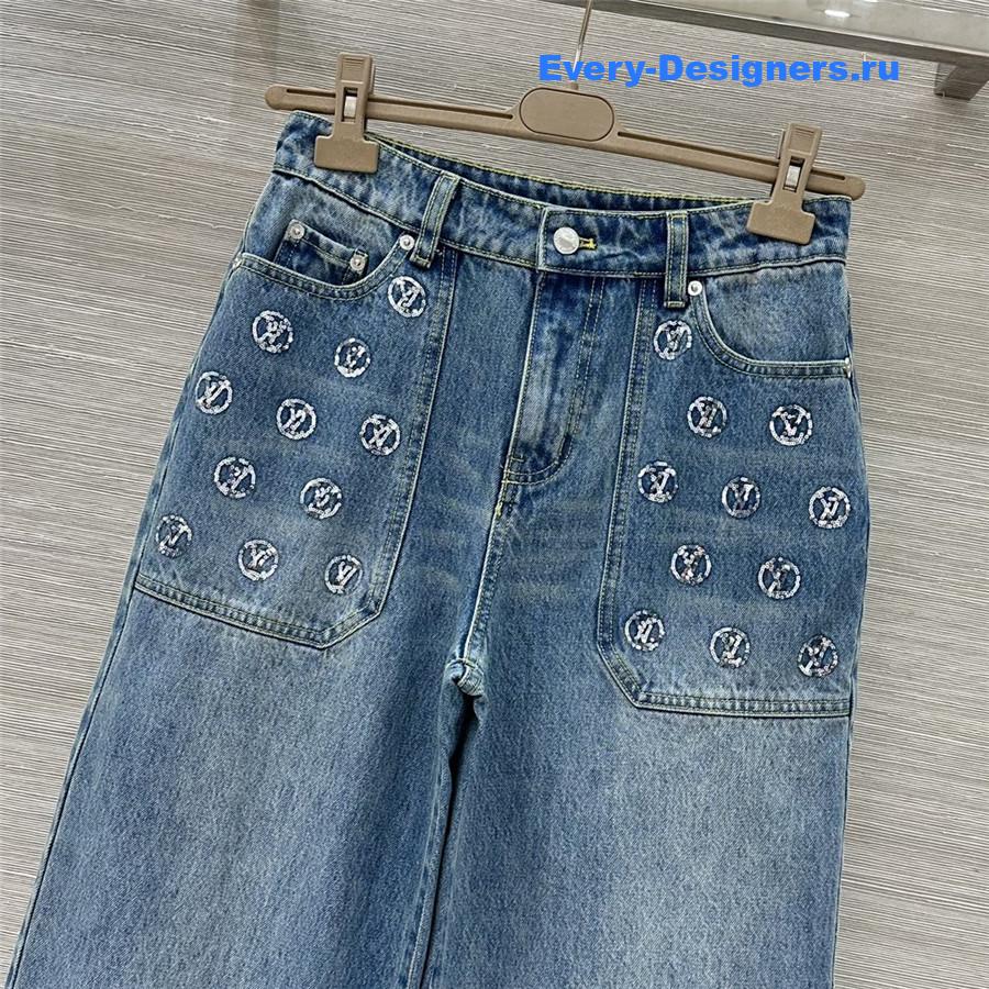 l0vis Vvtt0n loose fit sequined wide leg jeans