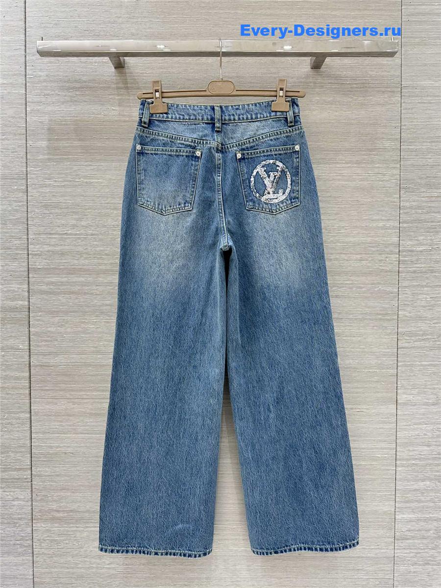 l0vis Vvtt0n loose fit sequined wide leg jeans