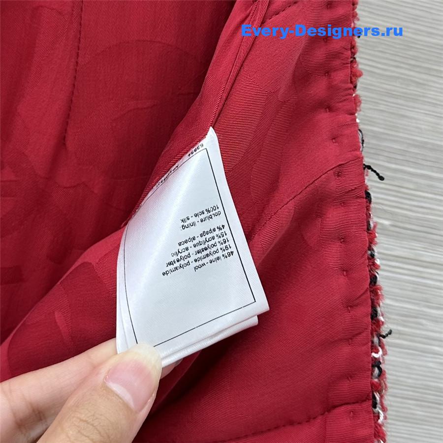 Ch**el red tweed skirt