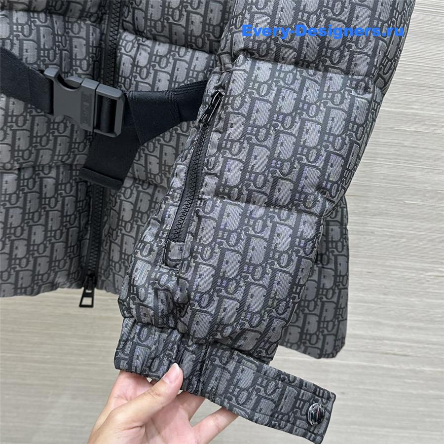 D10r D10ralps grey quilted technical taffeta puffer jacket