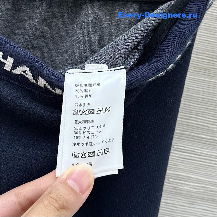 Ch**el logo navy wide-leg sweatpants