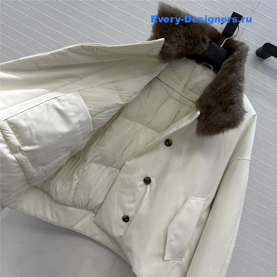 The R0w white collared jacket down jacket