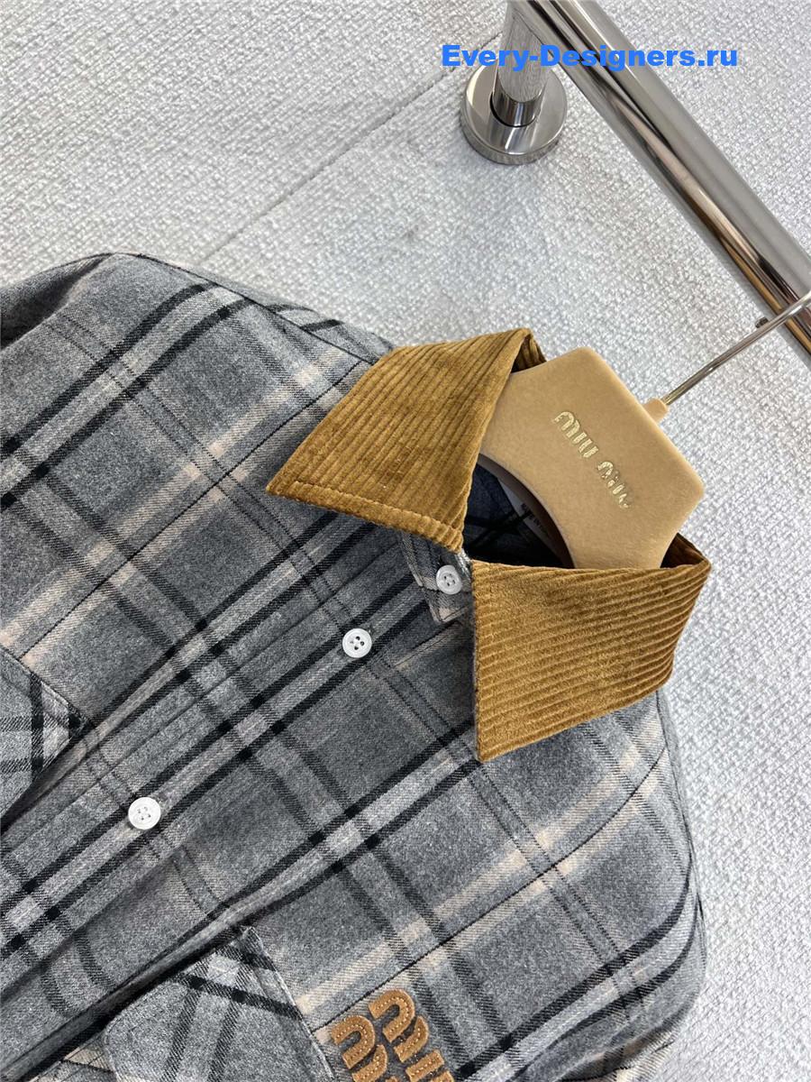 Miu Miu Slate Gray Flannel Mini-dress