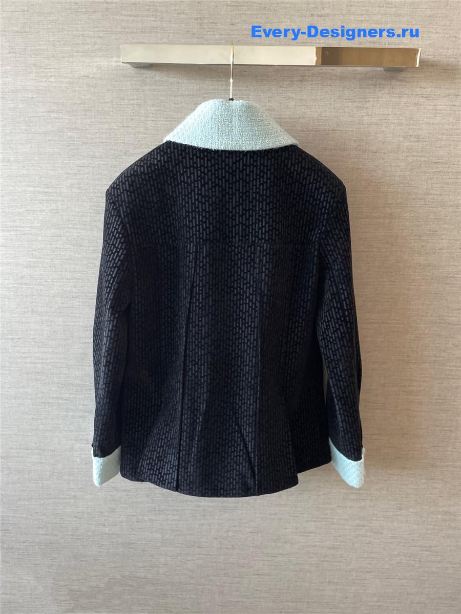 Ch**el blue black velvet jacket