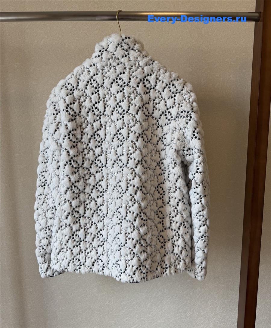 Ch**el white/black mixed fibers & sequins jacket