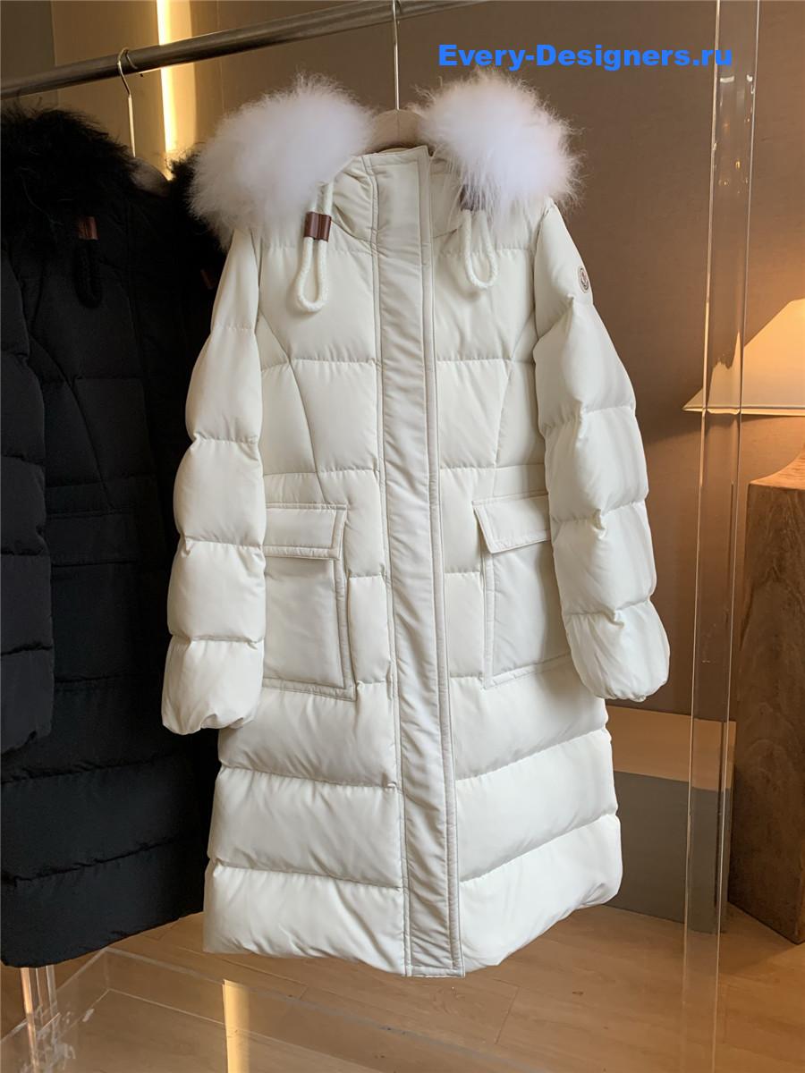Moncler Ruvuma White Long Down Jacket