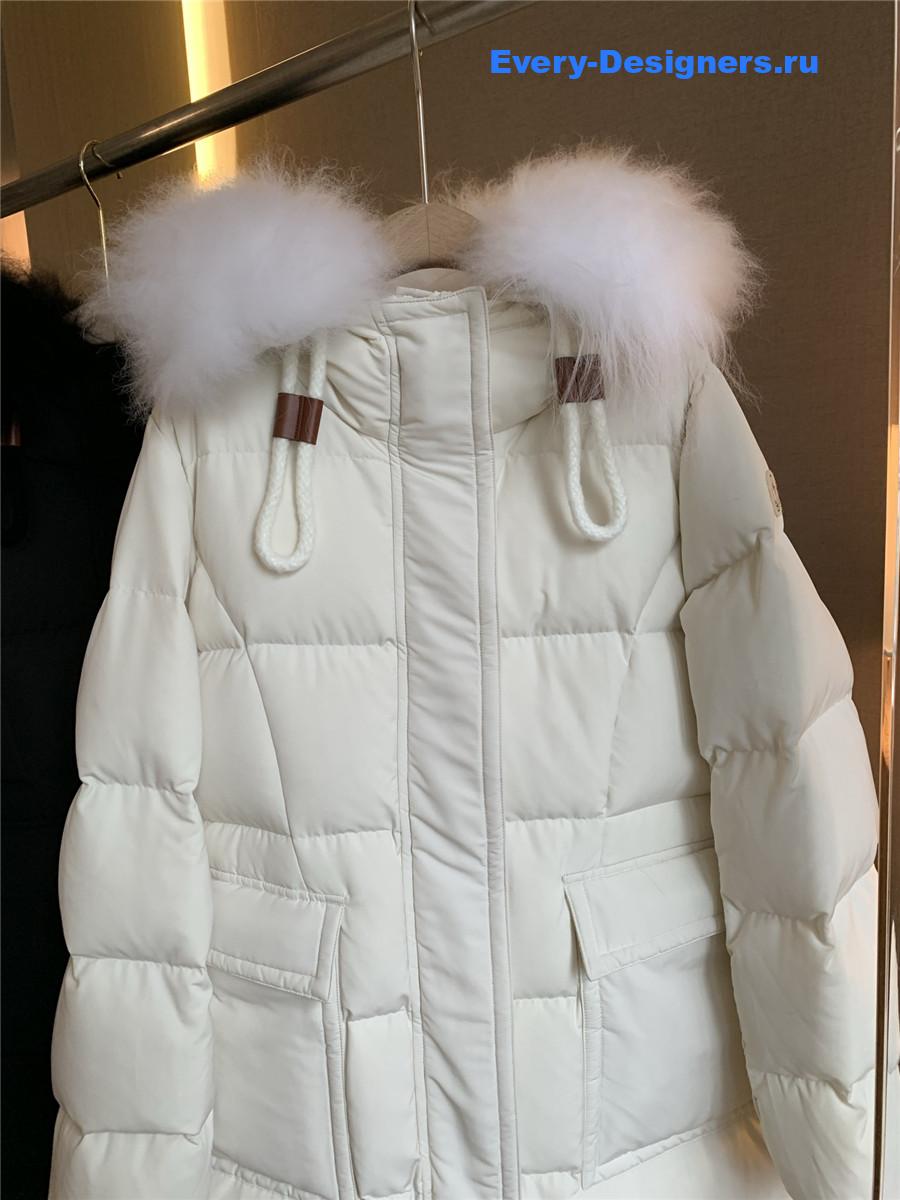 Moncler Ruvuma White Long Down Jacket