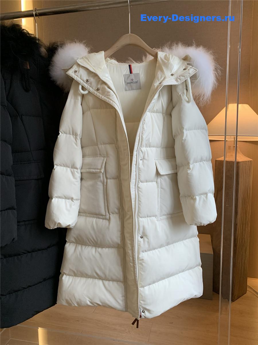 Moncler Ruvuma White Long Down Jacket