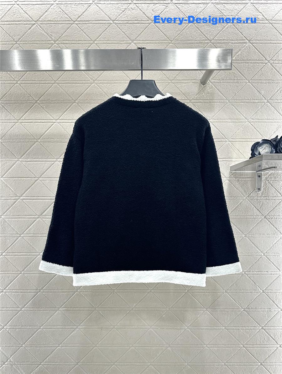 Ch**el black cardigan wide-leg pant set