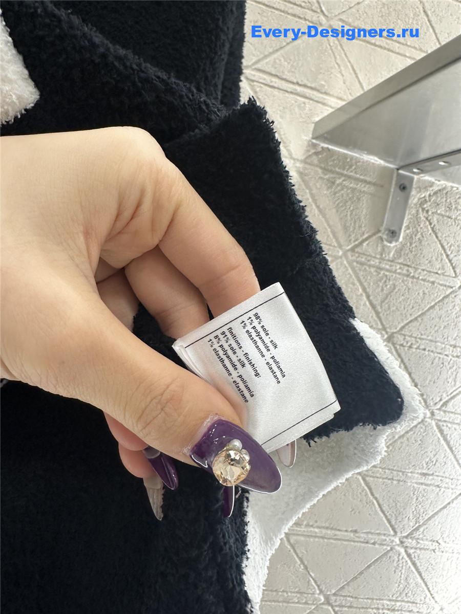 Ch**el black cardigan wide-leg pant set