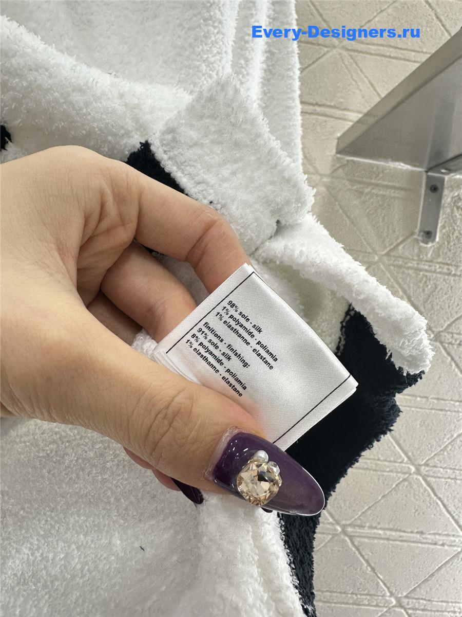 Ch**el white cardigan wide-leg pant set